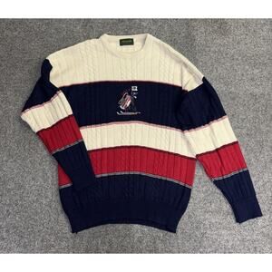VTG Swallow Ireland Men’s Large Striped Wool Blend Pullover Sweater Golf Preppy